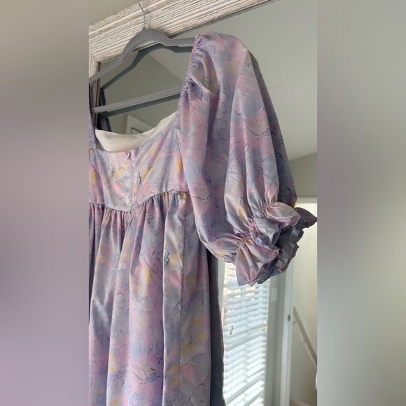 Pastel Women’s Square Neck Puffed Sleeve Mini Dress - Picture 8 of 13